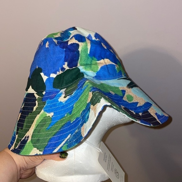 Baiia Linen Bucket Hat - Monet Wide Brim Sun Blue Green White Australia main image 16
